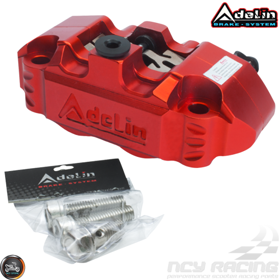 Adelin Brake Caliper 4-Piston CNC-Machined Alumin (Honda Ruckus)