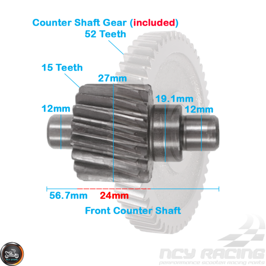 G- Counter Shaft Gear 15*52 (139QMB shortcase)