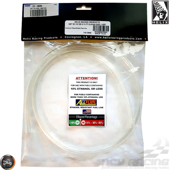 Helix Fuel Line 3/8 ID x 1/2 OD 3 Ft (transparent)