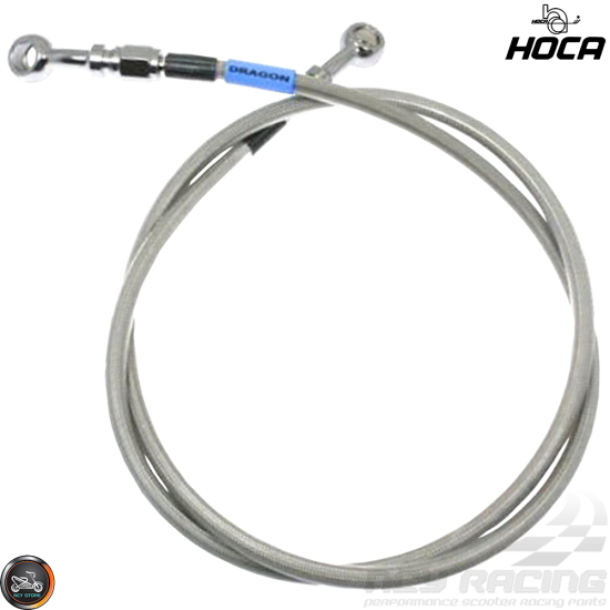Hoca Brake Line Front 110cm Stainless Braided Dragon (QMB, GY6, Universal)