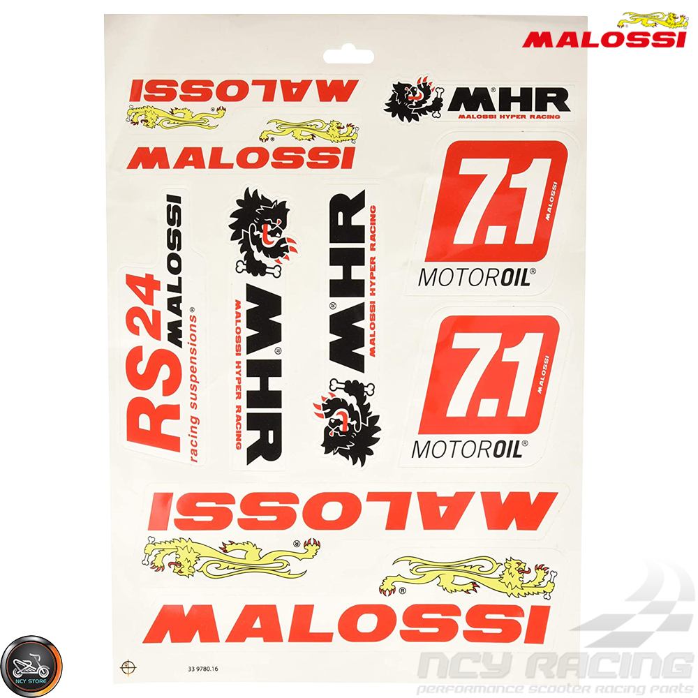 Hoja mini adhesivos Malossi rojo/negro/blanco 11x16,8 cm 3314153 