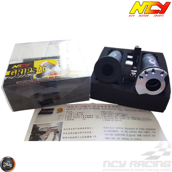 NCY Throttle Grip 7/8in Bearing Style Set (GY6, Ruckus, Universal)
