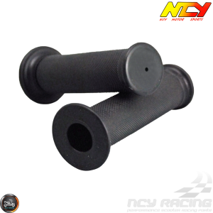 NCY Throttle Grip 7/8in Rubber Closed-End Black Set (GY6, Ruckus, Universal)