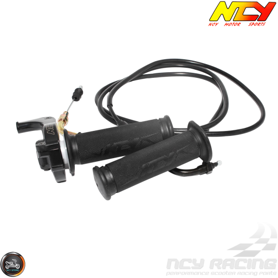 NCY Throttle Grip 7/8in CVK Cable Set (GY6, Ruckus, Universal)