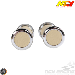 NCY Throttle Grip 7/8in Simulated Leather Ivory Set (GY6, Ruckus, Universal)