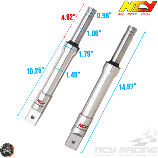 NCY Front Fork Silver Set Drum Type (Ruckus, Zoomer)