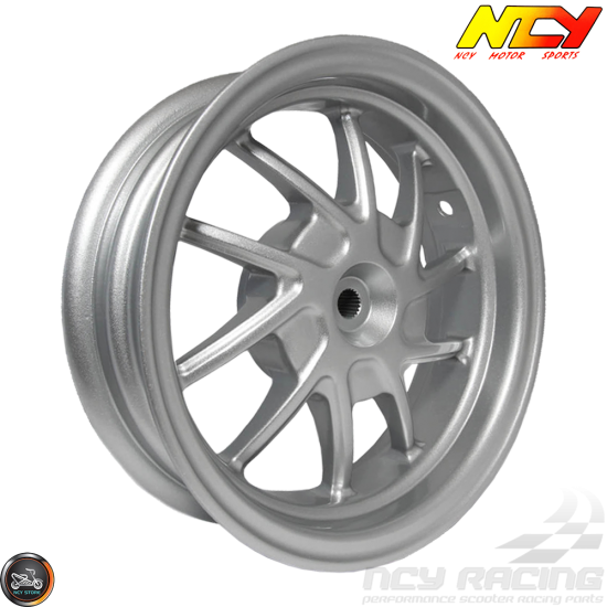 NCY Rim Set 10in Silver 10-Spokes (Honda Ruckus)