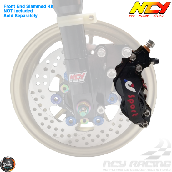 NCY Brake Caliper 4-Piston Black (Honda Ruckus)