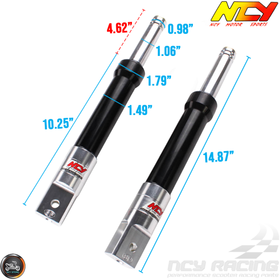 NCY Front Fork Black Set Performance Drum Type (Ruckus, Zoomer)