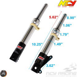NCY Front Fork Silver Set Disc Type (DIO, Ruckus)