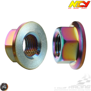 NCY Nut M12 Smooth Electroplated Titanium Set (QMB, GY6, Universal)