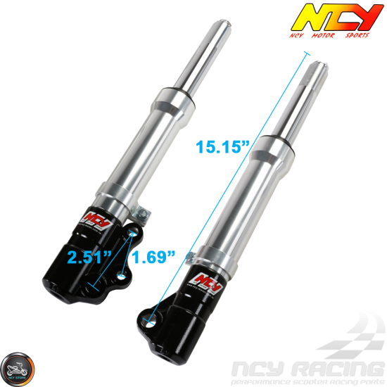 NCY Front Fork Silver Set (Genuine Buddy, RoughHouse 50)