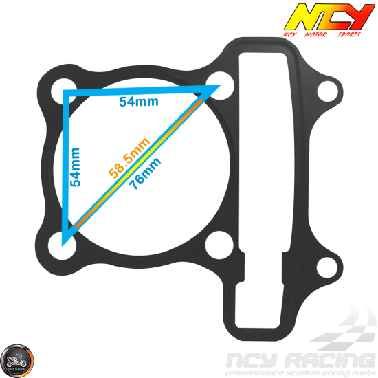 NCY Cylinder Gasket 58.5mm Set (GY6)