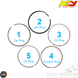 NCY Piston Rings 61mm 1.0/1.0/2.0 Set (GY6)