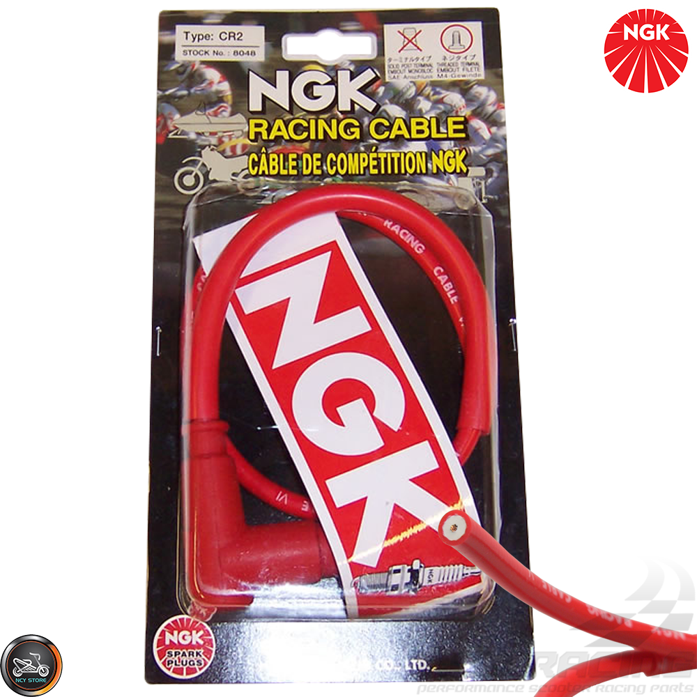 8048 Details about   NGK Racing Spark Plug Wire for Terminal Stud 90 Degree CR2 Length 50cm