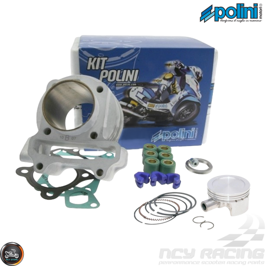 Polini Cylinder 50mm 81cc Nikasil Bore Kit w/Cast Piston Plus Weights (139QMB)