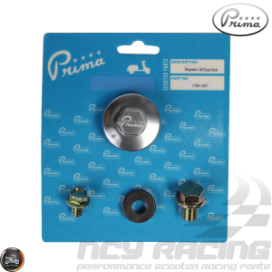 Prima Oil Drain Magnetic 17mm Kit (QMB, GY6, Universal)