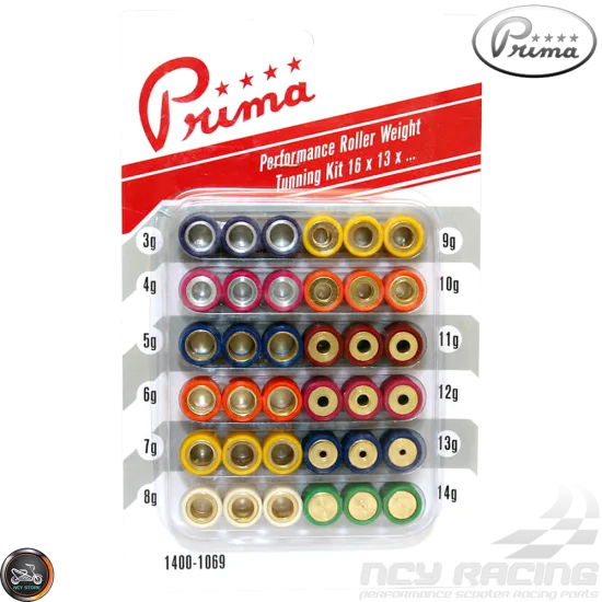 Prima Variator Roller Weight Tuning Kit 16x13 (DIO, GET, QMB)
