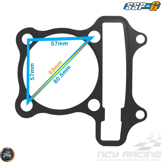 SSP-G Cylinder 63mm 180cc Big Bore Kit w/Cast Piston Fit 57mm (GY6)