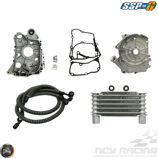 SSP-G Crankcase 65mm Bore Rt-Side w/Oil Cooler Kit Fit 57mm (GY6)