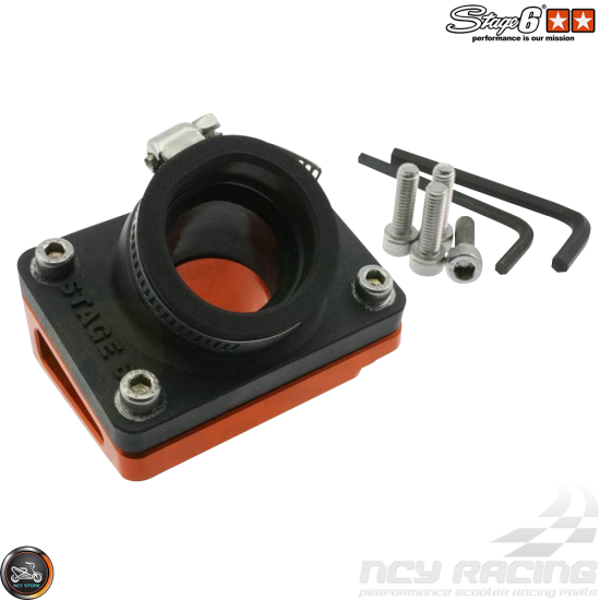 Stage6 Intake Manifold w/Spacer R/T 34.5mm CNC Orange (Aprilia, Piaggio, Vespa 50)
