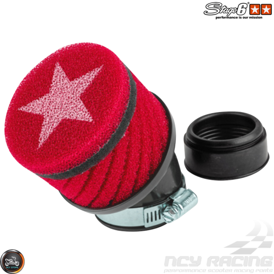 Stage6 Air Filter Short Red 48mm