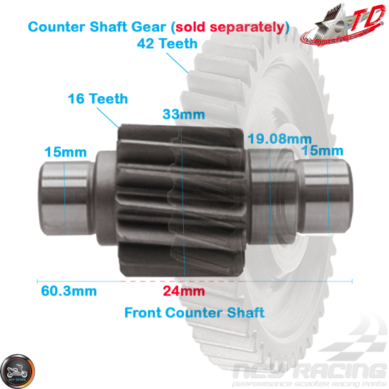 Taida Gear Set 16*37 (GY6)