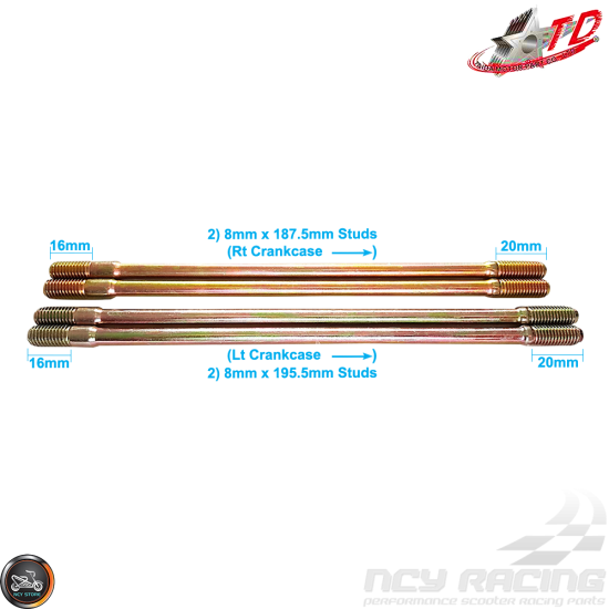 Taida Cylinder Stud 187.5mm 195.5mm 2V Set (GY6)