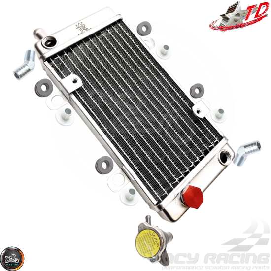 Taida Radiator 10.83in w/Thermostat Fill Cap (DIO, GY6, Universal)